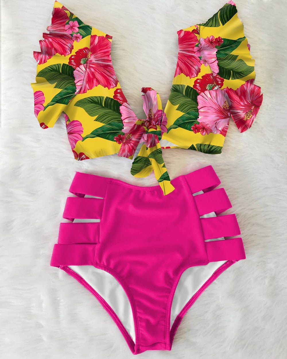 Pink Floral Bikini Set - WomanLikeU