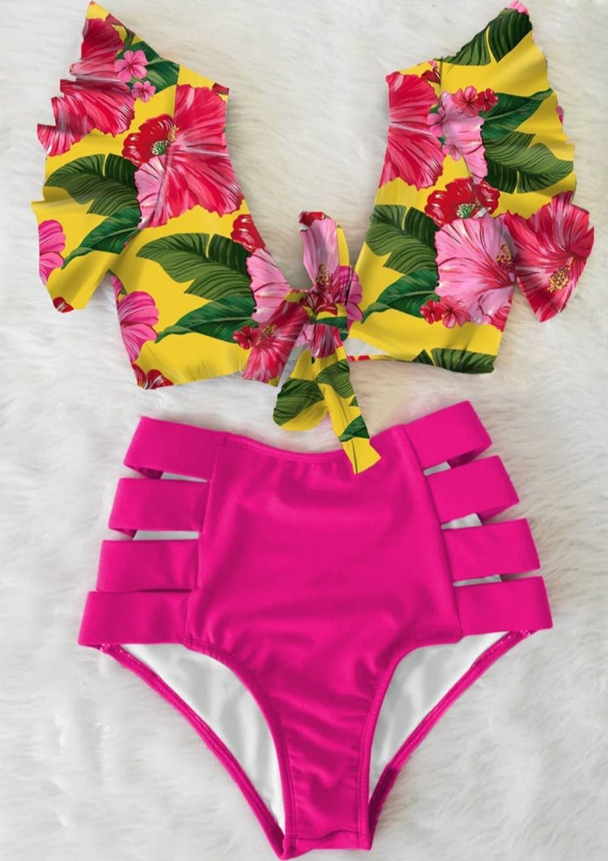 Pink Floral Bikini Set - WomanLikeU
