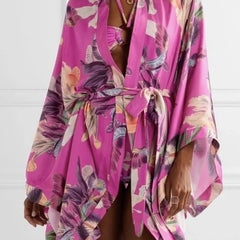 Pink Floral Kimono Shrug - WomanLikeU