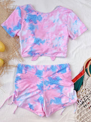 Pink Marble Print Swimwear set - WomanLikeU