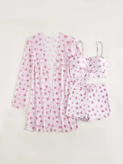 Pink Printed Tankini with a Shrug - WomanLikeU