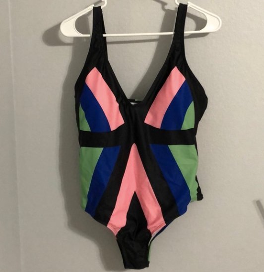 Plus size striped Monokini - WomanLikeU