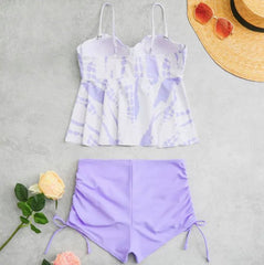 Printed Lilac Tankini - WomanLikeU