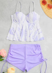 Printed Lilac Tankini - WomanLikeU