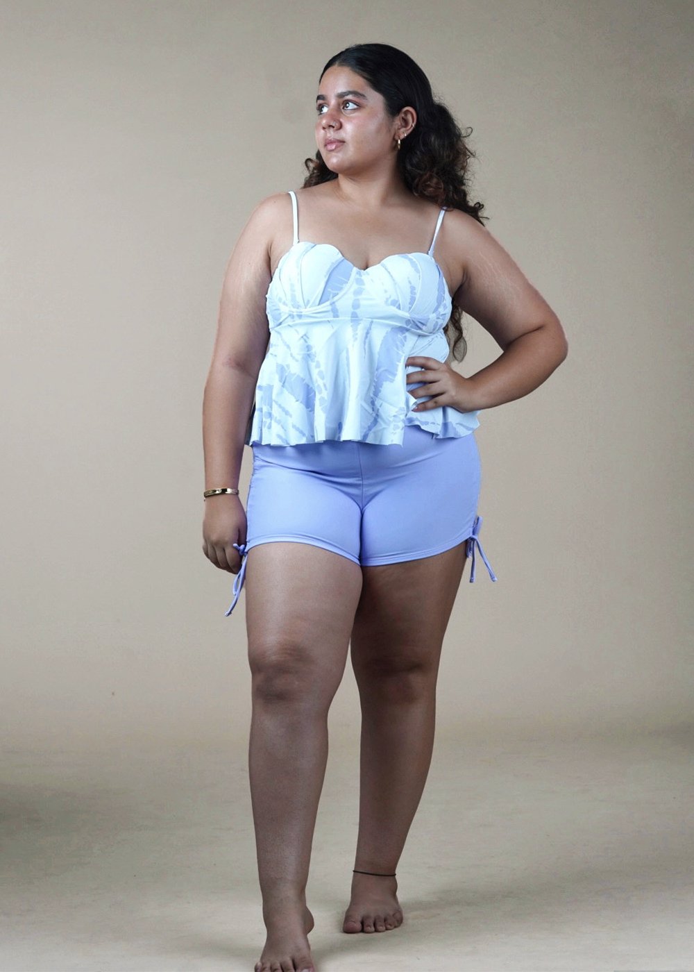 Printed Lilac Tankini - WomanLikeU