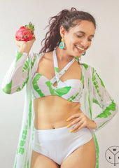Printed Lime Green Bikini Set - WomanLikeU