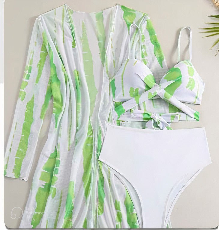Printed Lime Green Bikini Set - WomanLikeU