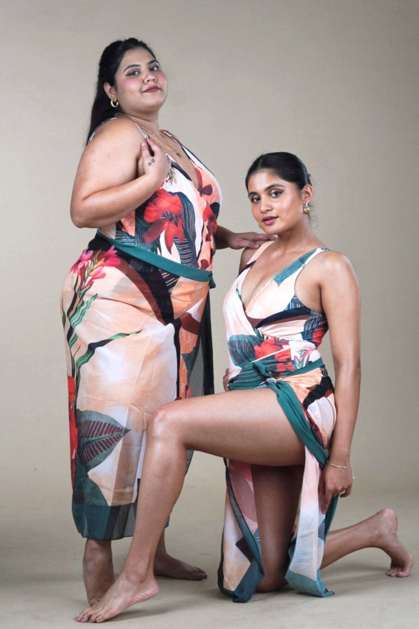 Printed Padded Monokini with a Sarong - WomanLikeU