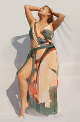 Printed Padded Monokini with a Sarong - WomanLikeU