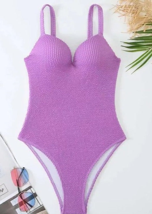 Purple Padded Monokini - WomanLikeU