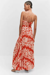 Red Printed Dress - WomanLikeU