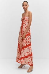 Red Printed Dress - WomanLikeU