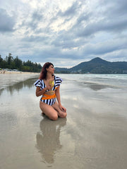 Striped swimwear set - WomanLikeU