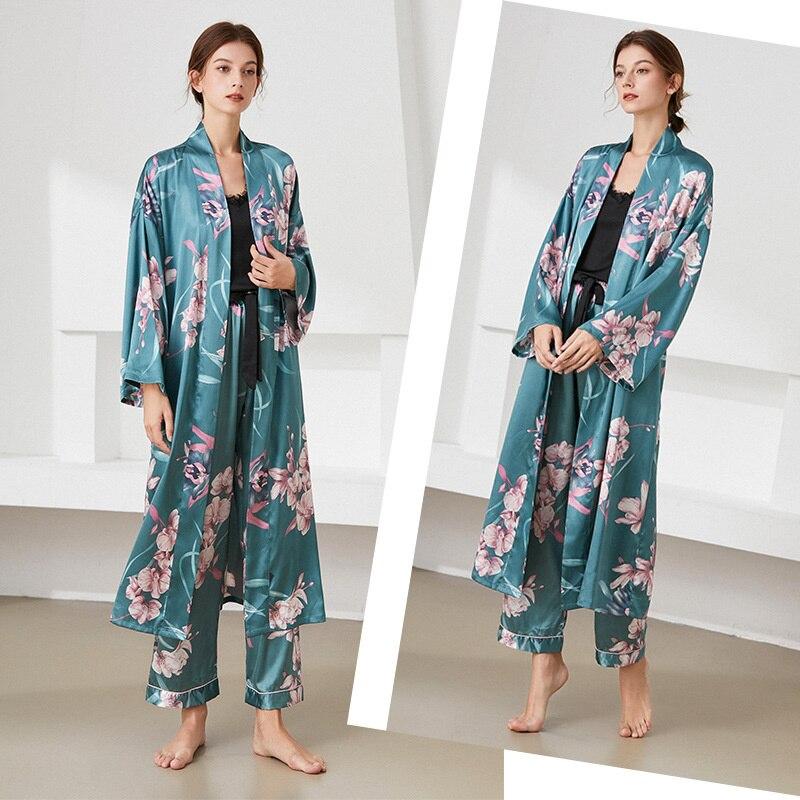 Teal 3 piece Sleepwear set - WomanLikeU