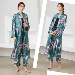 Teal 3 piece Sleepwear set - WomanLikeU