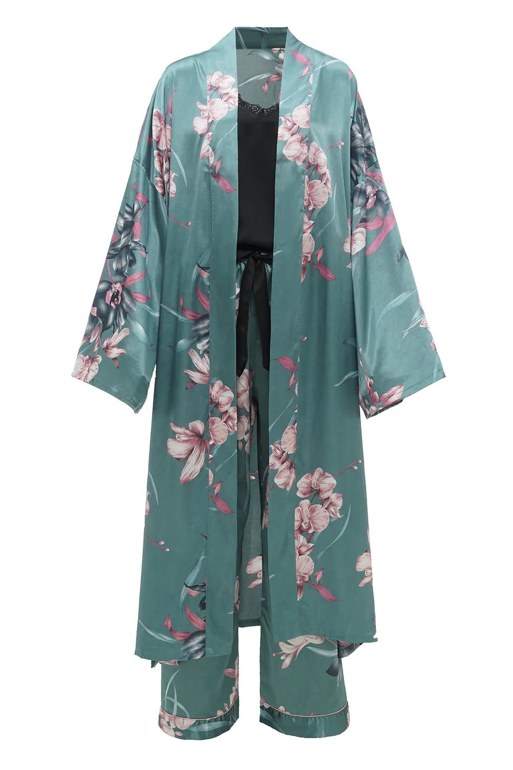 Teal 3 piece Sleepwear set - WomanLikeU