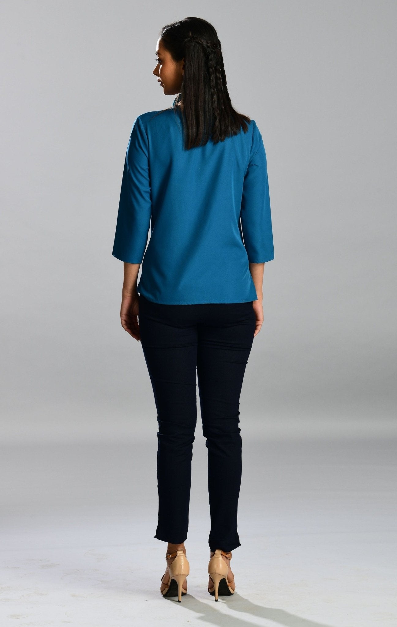 Teal Full Sleeve Top - WomanLikeU