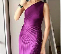 Violet Pleated Dress - WomanLikeU