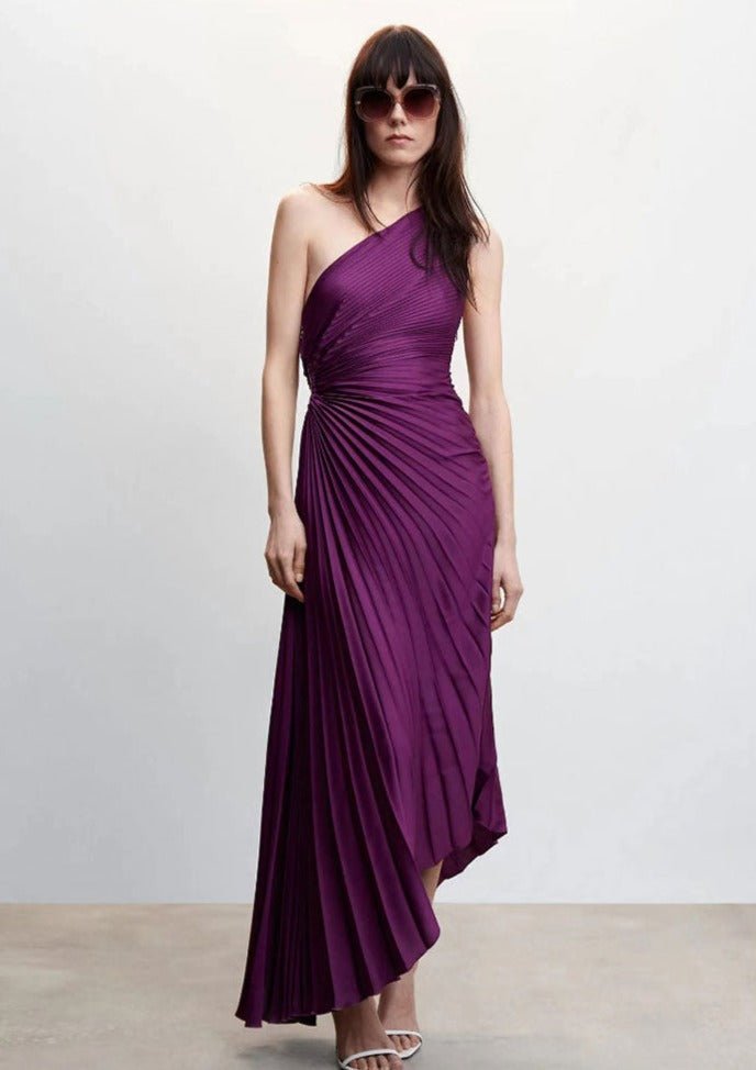 Violet Pleated Dress - WomanLikeU