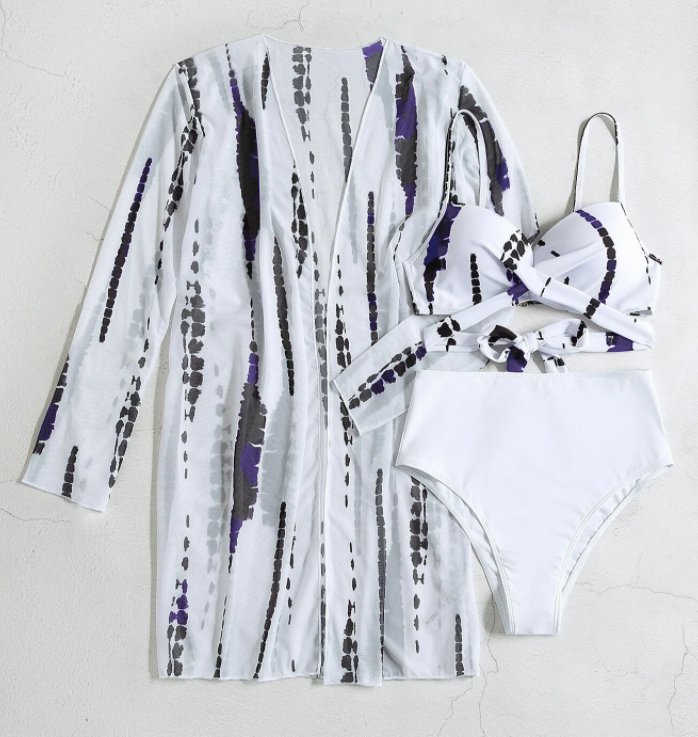 White 3 piece swimwear set - WomanLikeU