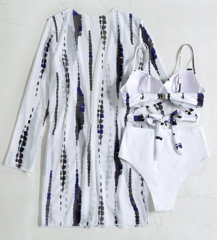 White 3 piece swimwear set - WomanLikeU