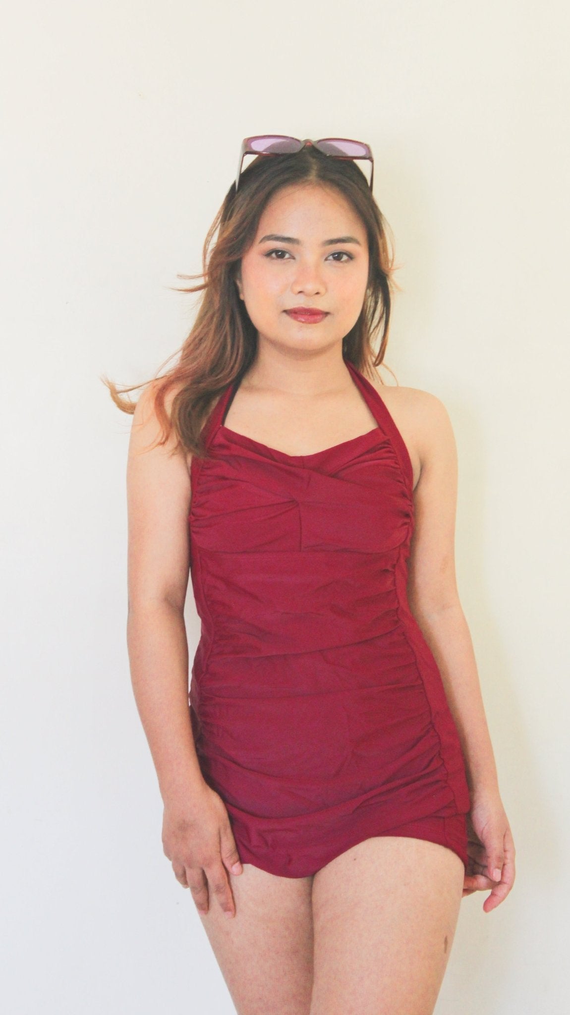 Wine Red monokini - WomanLikeU