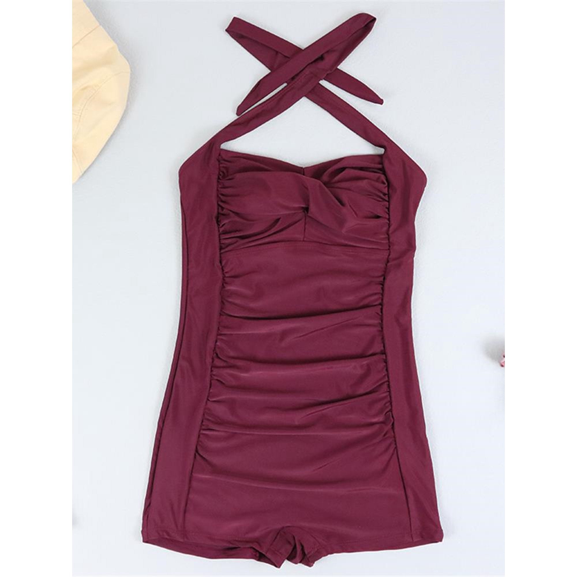 Wine Red monokini - WomanLikeU