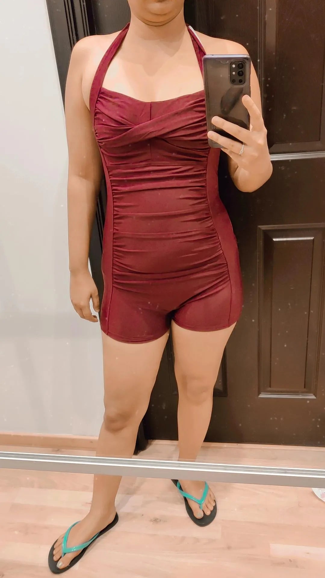 Wine Red monokini - WomanLikeU