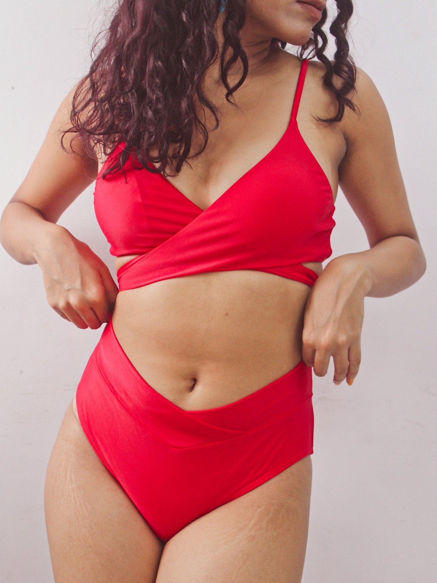 Wrapped Red Bikini - WomanLikeU